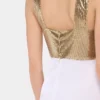 Abito asimmetrico in maglia e raso