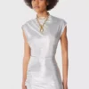 Abito drappeggiato in lurex argento