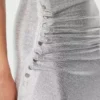 Abito drappeggiato in lurex argento