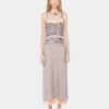 Abito in chiffon con paillettes argentate