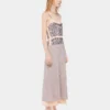 Abito in chiffon con paillettes argentate