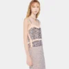 Abito in chiffon con paillettes argentate