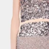 Abito in chiffon con paillettes argentate