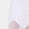 Abito lungo bianco senza maniche in mussola e raso