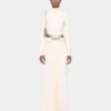 Abito lungo color crema in jersey