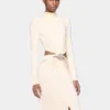 Abito lungo color crema in jersey