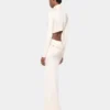 Abito lungo color crema in jersey