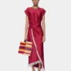 Borsa tote in rafia con manici
