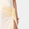 Abito lungo senza maniche in jersey color crema