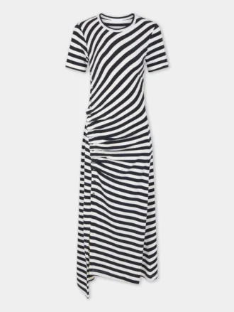 Abito midi drappeggiato in lana