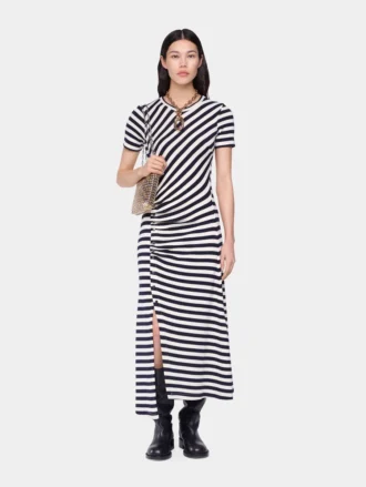 Abito midi drappeggiato in lana