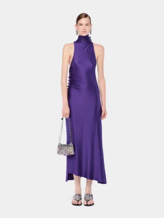 Abito midi in jersey drappeggiato