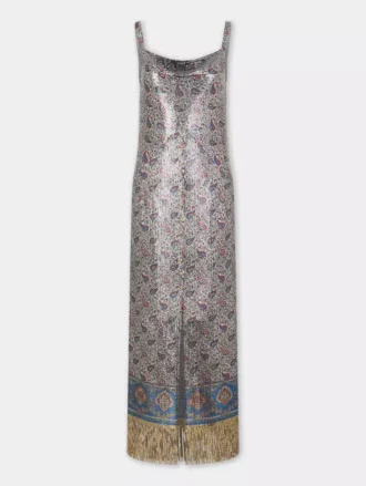 Abito midi in maglia stampata