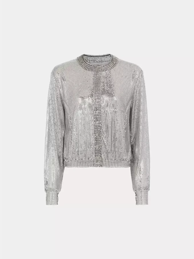 Bomber in maglia d’argento