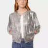 Bomber in maglia d’argento