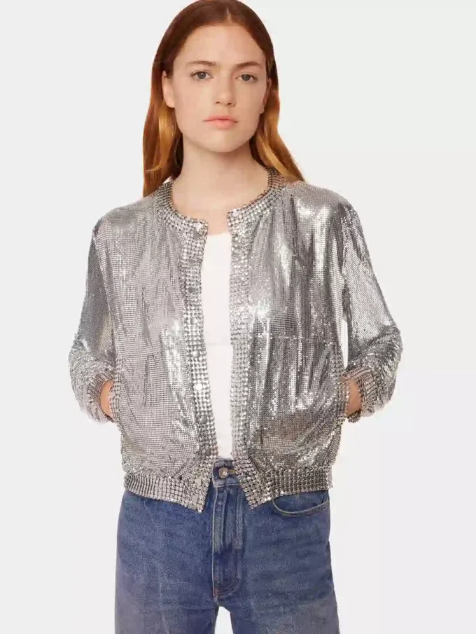Bomber in maglia d’argento