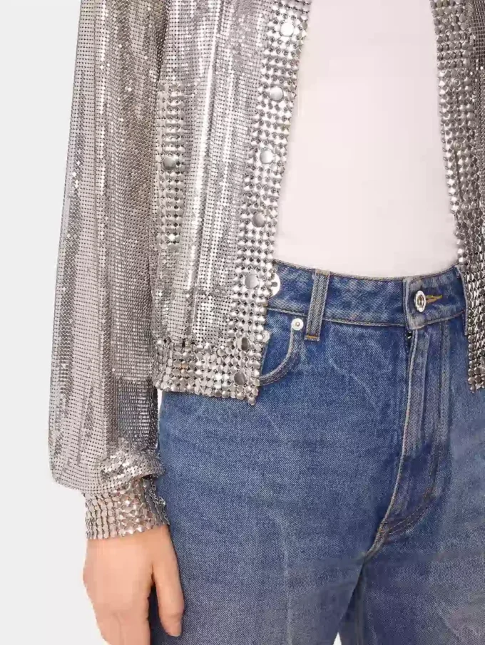 Bomber in maglia d’argento