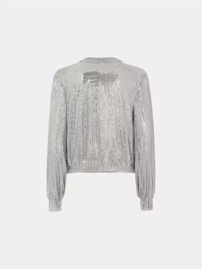 Bomber in maglia d’argento