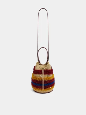 Borsa a secchiello in rafia