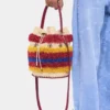 Borsa a secchiello in rafia