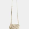 Borsa a tracolla in pelle color crema Paco
