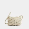 Borsa a tracolla in pelle color crema Paco