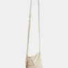 Borsa a tracolla in pelle color crema Paco