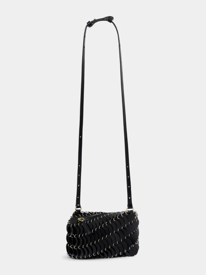 Borsa a tracolla in pelle nera Paco