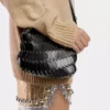 Borsa a tracolla in pelle nera Paco