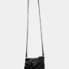 Borsa a tracolla in pelle nera Paco