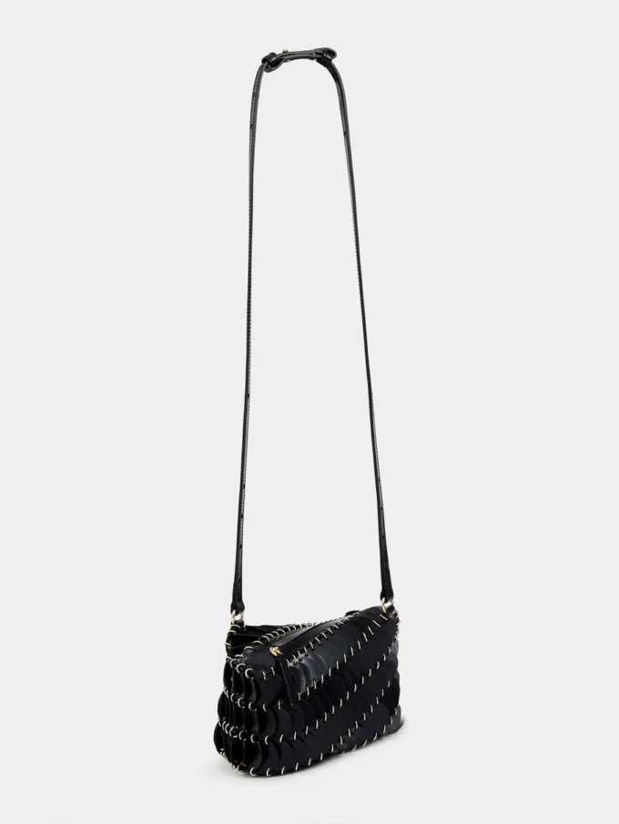 Borsa a tracolla in pelle nera Paco