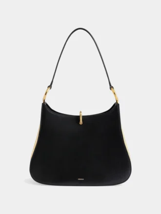 Borsa in pelle con anelli grandi