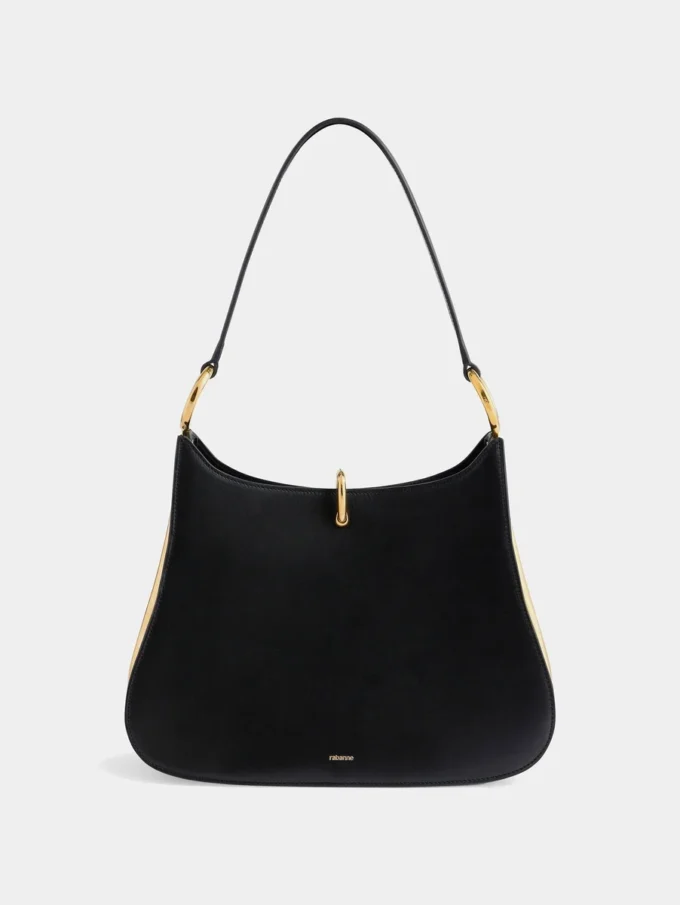 Borsa in pelle con anelli grandi