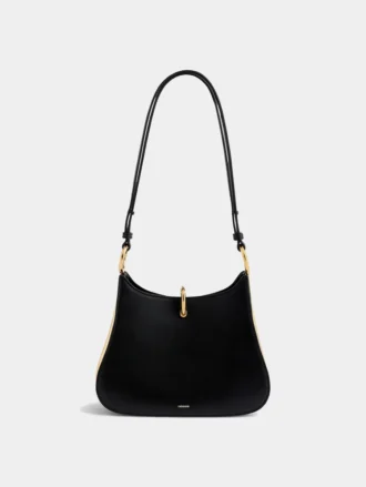Borsa in pelle con anelli medi