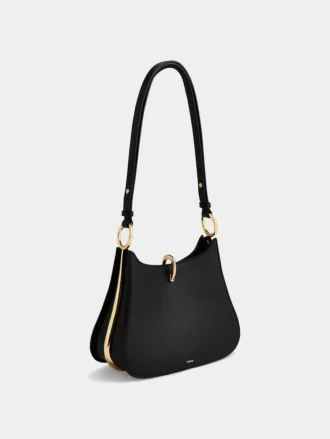 Borsa in pelle con anelli medi