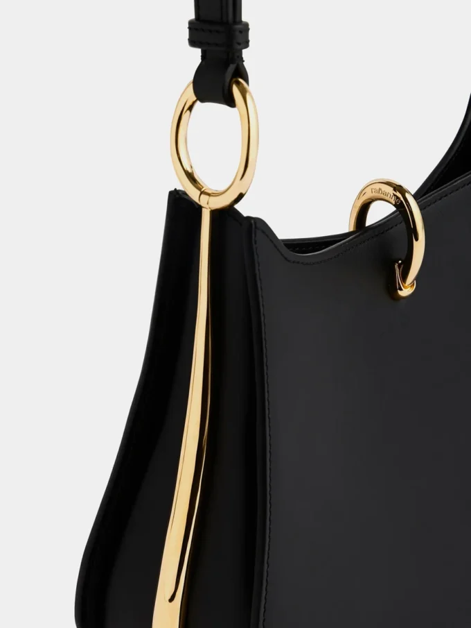 Borsa in pelle con anelli medi