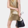 Borsa in pelle con anelli medi