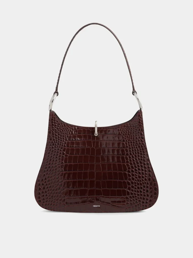 Borsa in pelle con grande anello