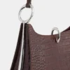 Borsa in pelle con grande anello
