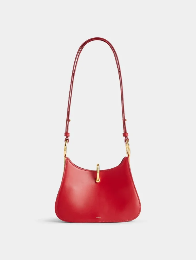 Borsa in pelle con piccoli anelli