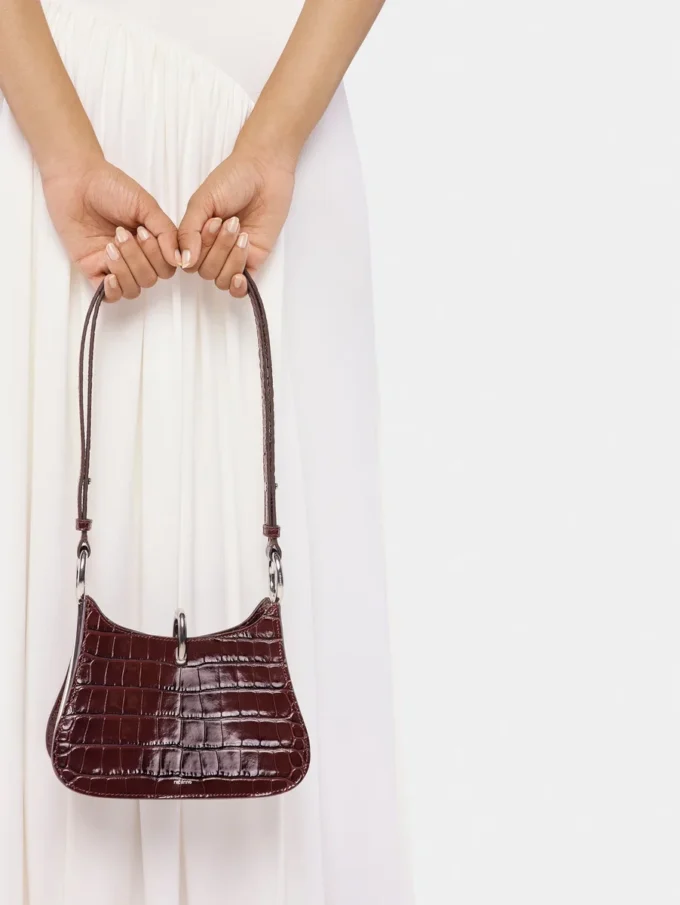 Borsa in pelle con piccolo anello