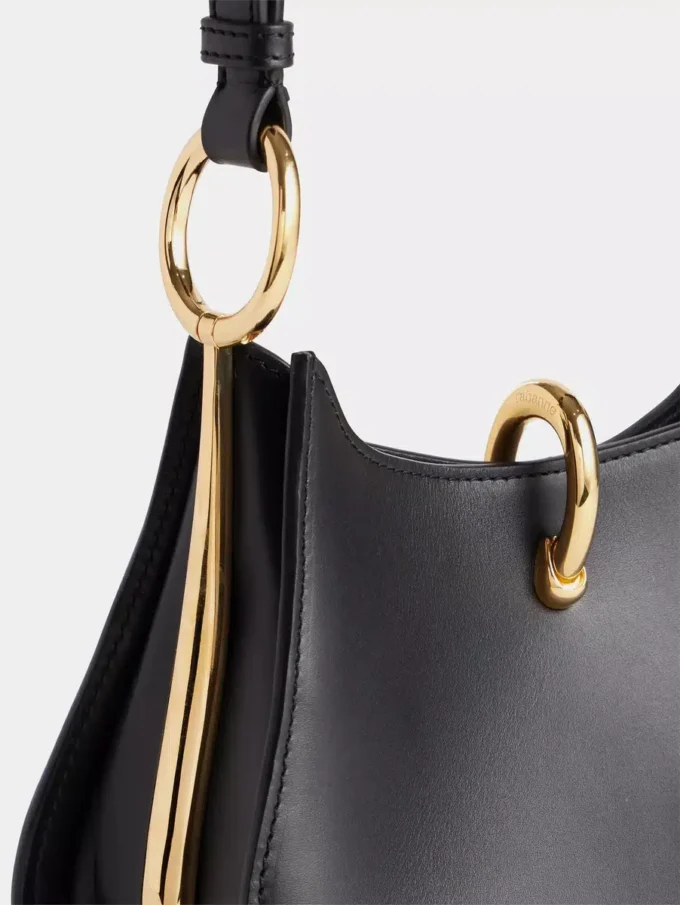 Borsa in pelle con piccolo anello