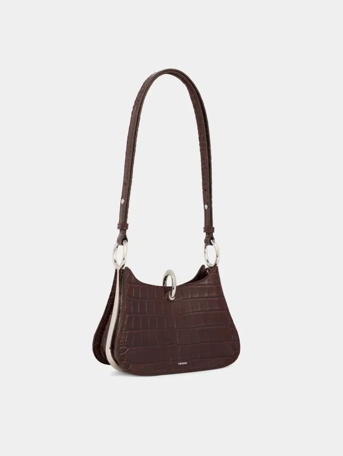 Borsa in pelle con piccolo anello