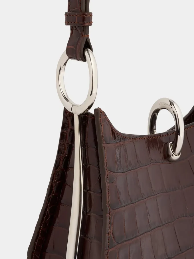 Borsa in pelle con piccolo anello