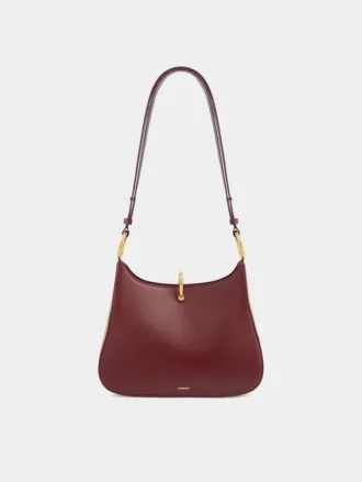 Borsa media in pelle con anelli