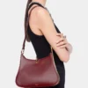 Borsa media in pelle con anelli