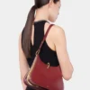 Borsa media in pelle con anelli