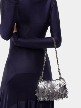 Borsa Sparkle in pelliccia metallizzata nano
