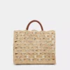 Borsa tote beige in rafia