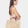 Borsa tote beige in rafia